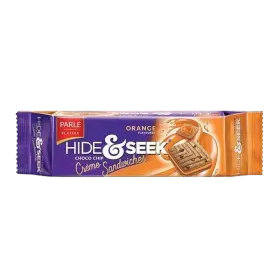 Parle Hide & Seek Orange Choco Chip Creme Sandwich Biscuits 100 g