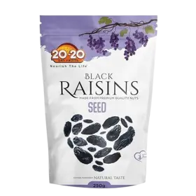 20-20 Dry Fruits Black Raisins with seed 250 g
