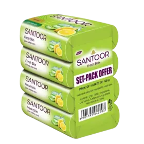 Santoor Aloe Fresh Soap 100 g (Pack Of 4)