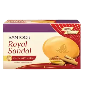 Santoor Royal Sandal Soap for Sensitive Skin 125 g (Pack Of 4)