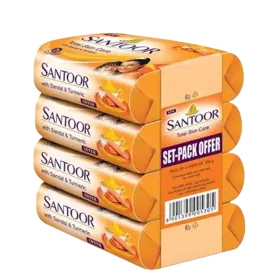 Santoor Sandal & Turmeric Soap 100 g (Pack of 4)