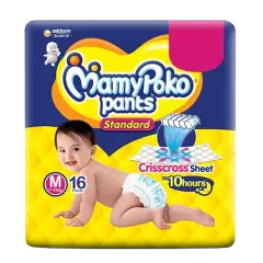 MamyPoko Pants Standard Diaper (M) 16 Count, 7-12 kg