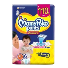 MamyPoko Pants Standard Diaper (XL) 6 Count, 12-17 kg