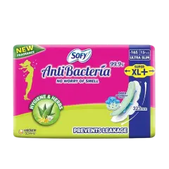 Sofy Antibacteria Sanitary Pads XL+ 15 Pieces