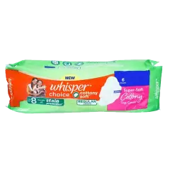 Whisper Choice Regular Super Soft Cottony Sanitary Pads 6 Pieces