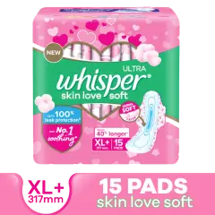 Whisper Ultra Skinlove Soft Sanitary Pads 15 Pieces