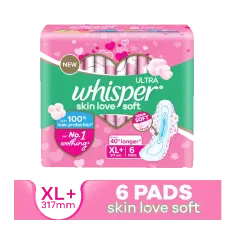 Whisper Ultra Skinlove Soft Sanitary Pads 6 Pieces