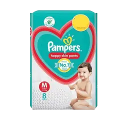 Pampers Happy Skin Pant Diaper (M) 8 Pieces 7-12 Kg