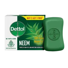 Dettol Neem Bathing Soap Bar 75 g (Buy 3 Get 1 Free)