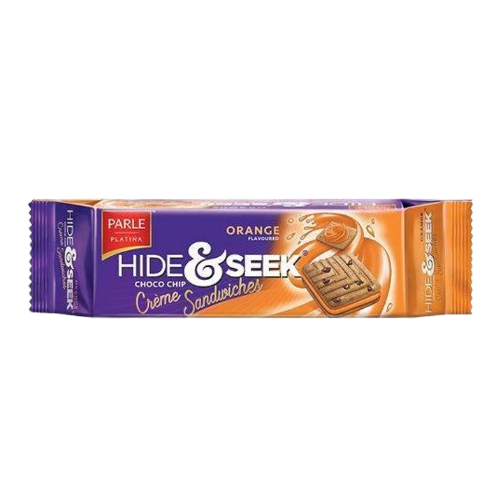 Parle Hide & Seek Orange Choco Chip Creme Sandwich Biscuits 100 g