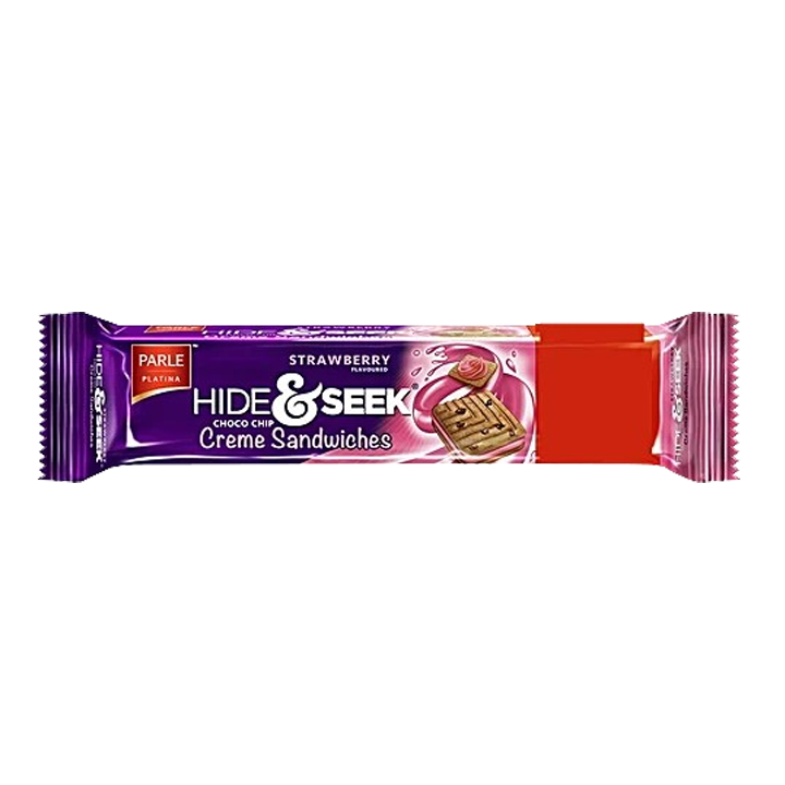 Parle Platina Hide & Seek Choco Chip Strawberry Sandwich Biscuits 100 g