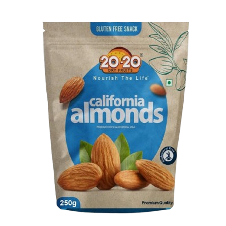 20-20 Dry Fruits California Almond (Badam) Kernels