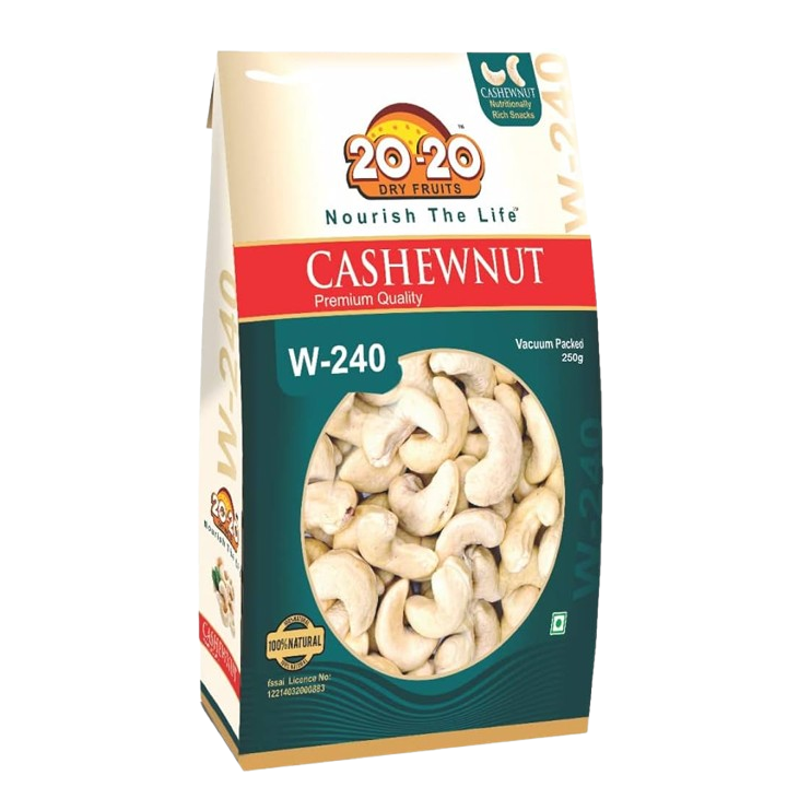 20-20 Dry Fruits Cashew W-320, 250 g