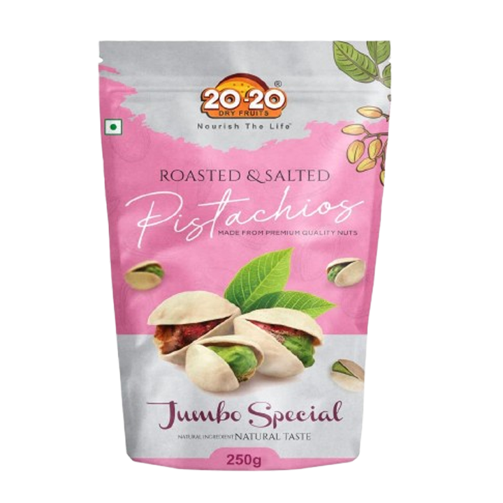 20-20 Dry Fruits California Roasted & salted pistachios (Jumbo Special) 250 g