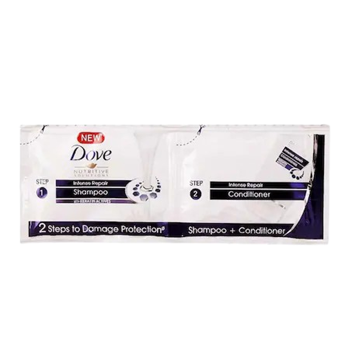 Dove Intense Repair Shampoo + Conditioner 12 ml (Pack Of 16)