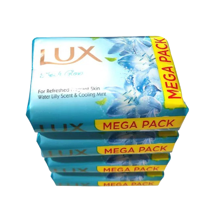 Lux Fresh Glow Water Lily & Cooling Mint Soap 100 g (Pack of 4)
