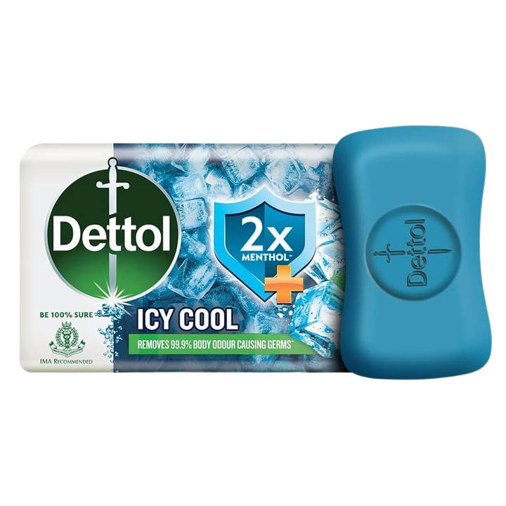 Dettol Icy Cool Bathing Soap Bar With 2x Menthol 125 g (Pack Of 4)