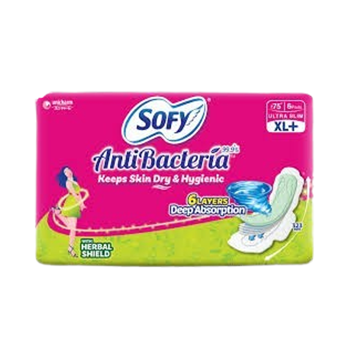 Sofy Antibacteria Sanitary Pads XL+ 6 Pieces