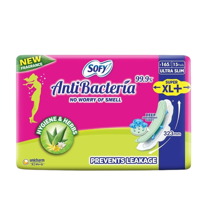 Sofy Antibacteria Sanitary Pads XL+ 15 Pieces