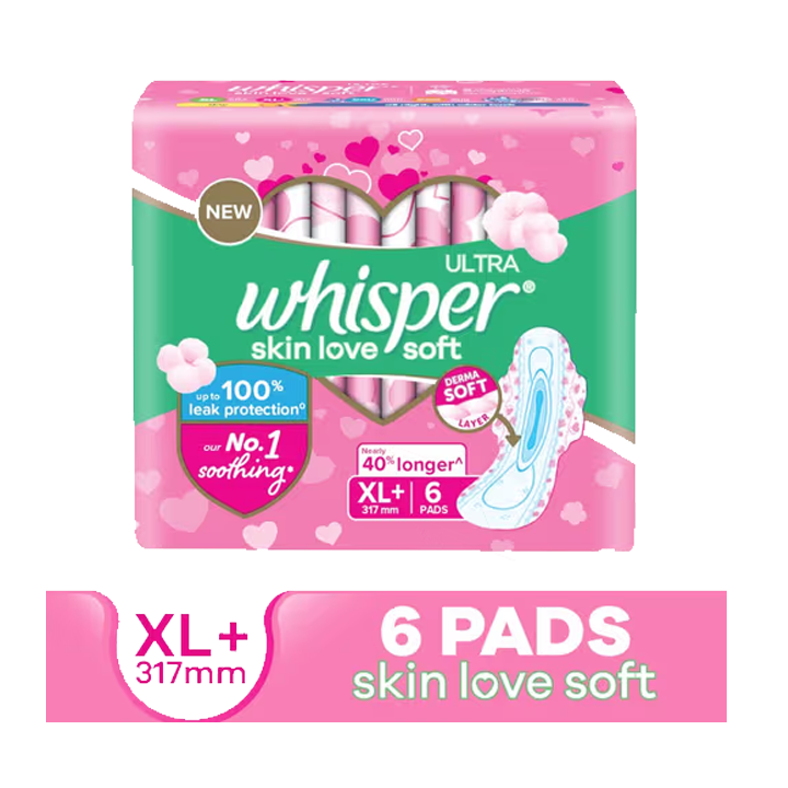 Whisper Ultra Skinlove Soft Sanitary Pads 6 Pieces