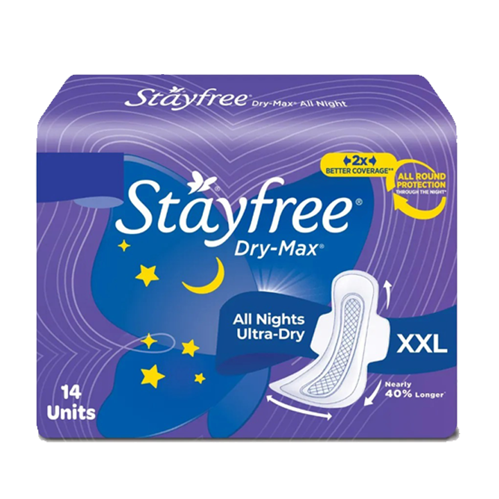 Stayfree Dry Max All Night XXL 14 Pieces