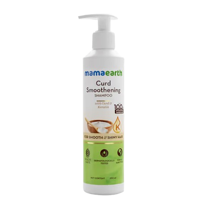 Mamaearth Curd Smoothening Shampoo with Curd & Keratin for Smooth & Shiny Hair 250 ml