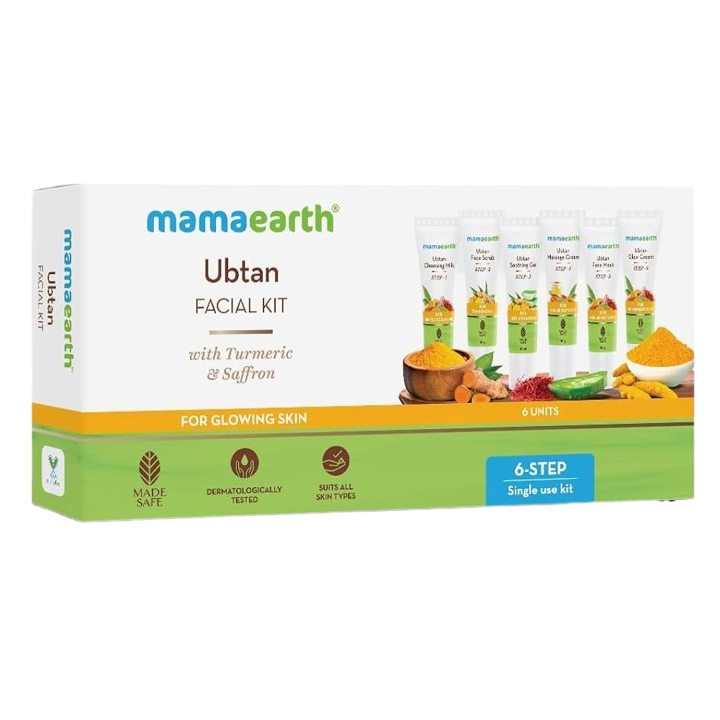 Mamaearth Ubtan Facial Kit with Turmeric & Saffron for Glowing Skin 60 g