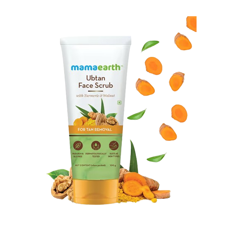 Mamaearth Ubtan Face Scrub with Turmeric & Walnut for Tan Removal 100 g