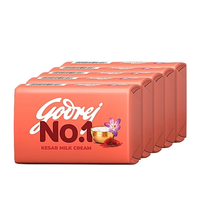 Godrej No.1 Kesar Milk Cream 100g (Pack Of 5)