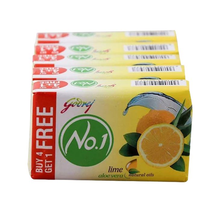 Godrej No.1 lime and alovera Soap 100 g (pack of 5)