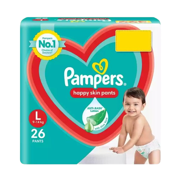 Pampers Happy Skin Pant Diaper (L) 26 Pieces 9-14 Kg