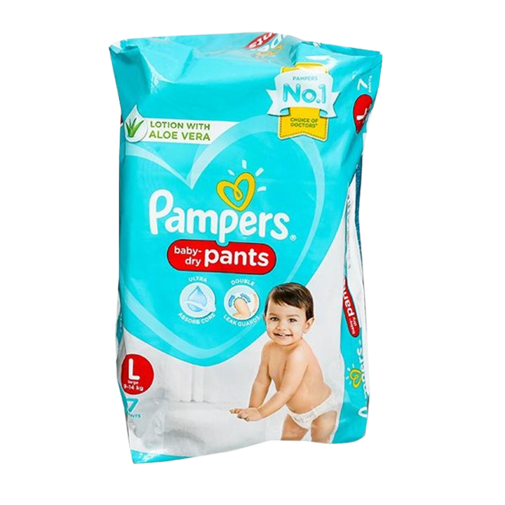 Pampers Happy Skin Pant Diaper (L) 6+1 Pieces 9-14 Kg