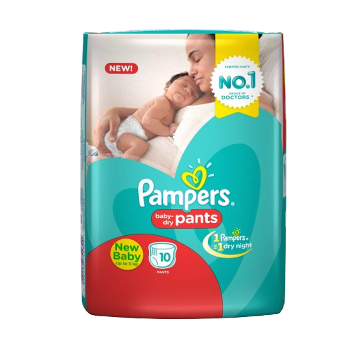 Pampers Happy Skin Pants Diapers for New Born Up to 5kg 10 Pieces