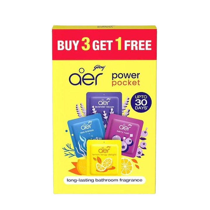 Godrej Aer Power Pocket Bathroom Freshener 10 g (Pack of 4)