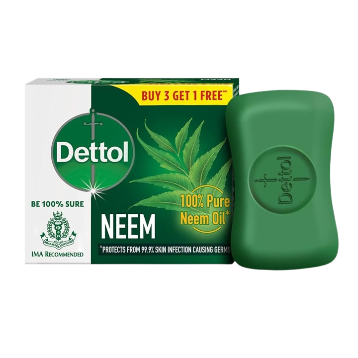 Dettol Neem Bathing Soap Bar 75 g (Buy 3 Get 1 Free)