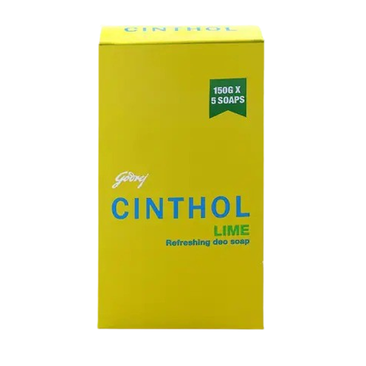 Cinthol Lime Refreshing Deo Soap 150 g (Pack of 5)