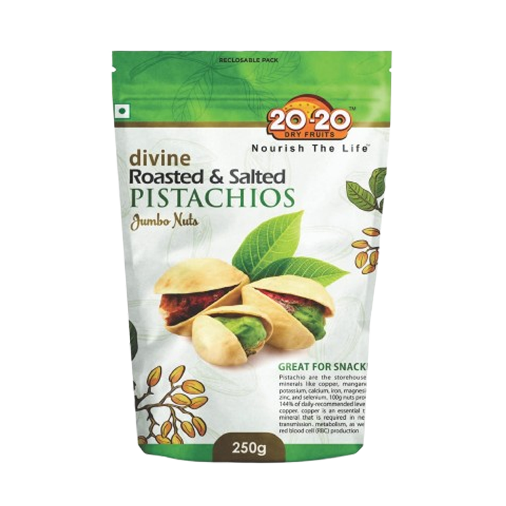 20-20 Dry Fruits California Roasted & salted pistachios 250 g