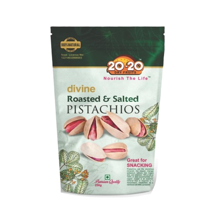 20-20 Dry Fruits Divine Roasted And Salted Pistachios 250 g