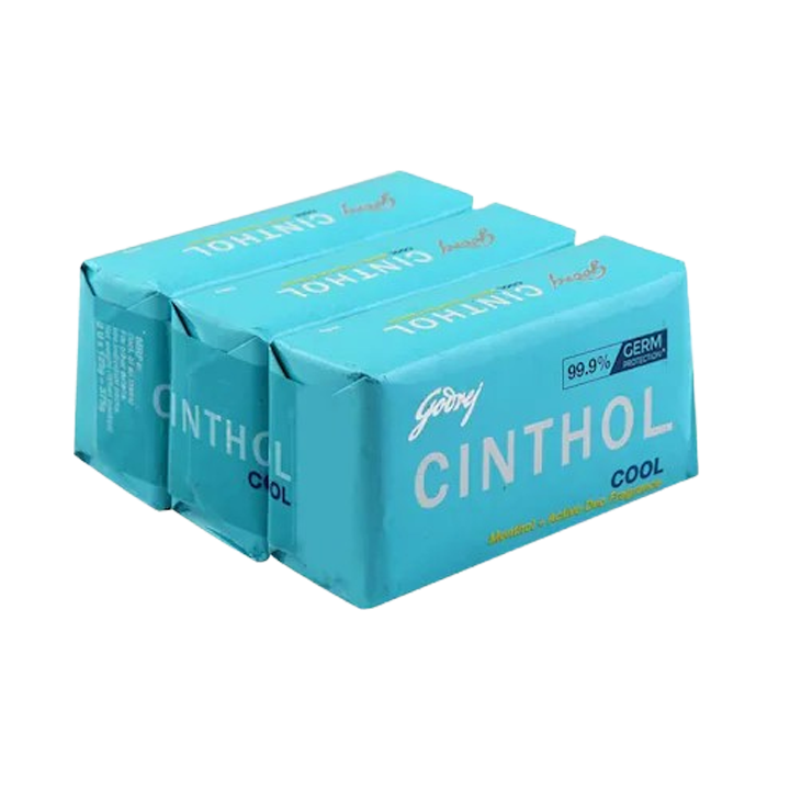 Cinthol Cool Menthol + Active Deo Fragrance Soap 125 g (Pack of 3)